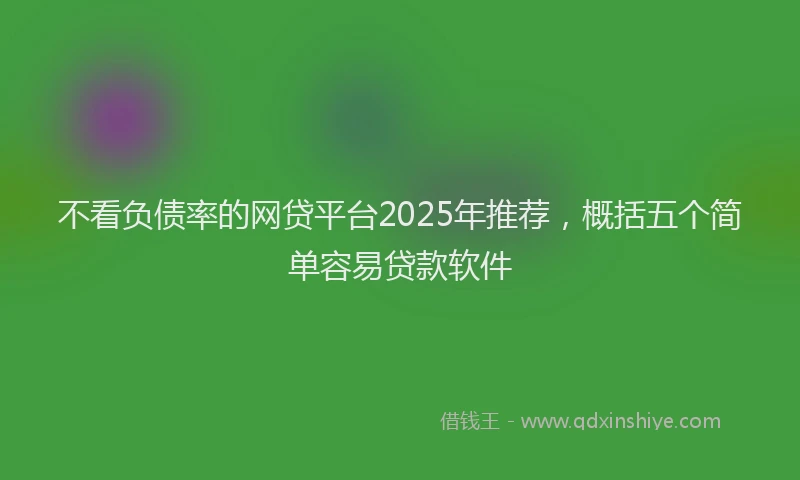 不看负债率的网贷平台2025年推荐，概括五个简单容易贷款软件