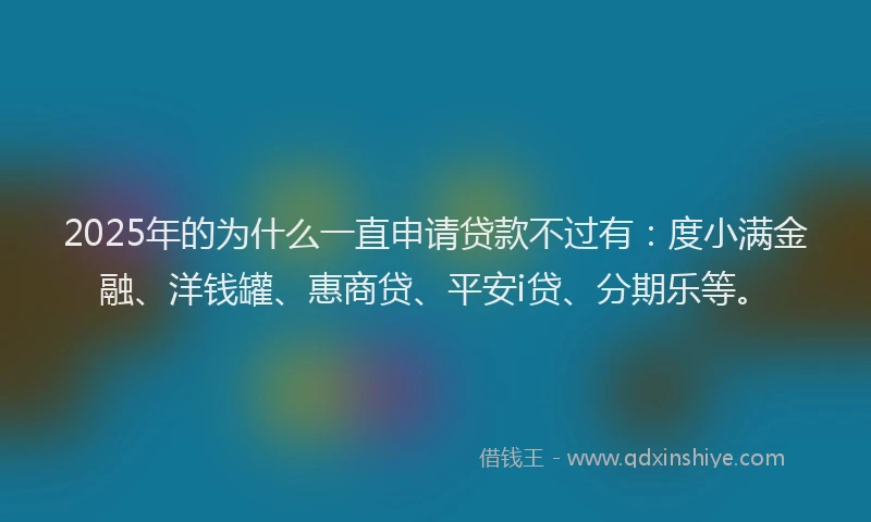 2025年的为什么一直申请贷款不过有：度小满金融、洋钱罐、惠商贷、平安i贷、分期乐等。