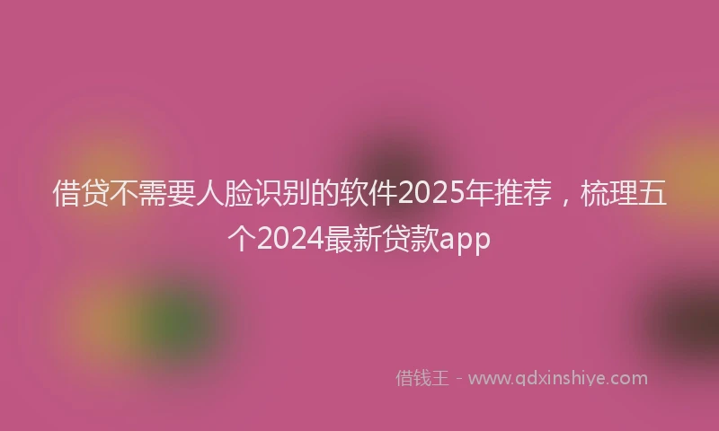 借贷不需要人脸识别的软件2025年推荐，梳理五个2024最新贷款app