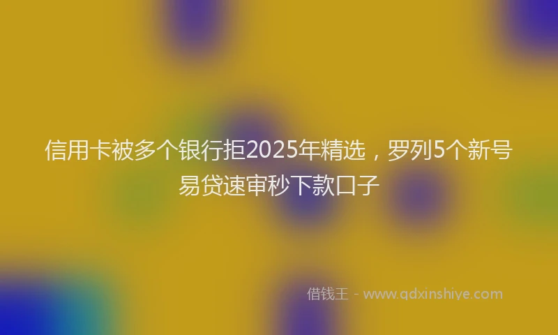 信用卡被多个银行拒2025年精选，罗列5个新号易贷速审秒下款口子