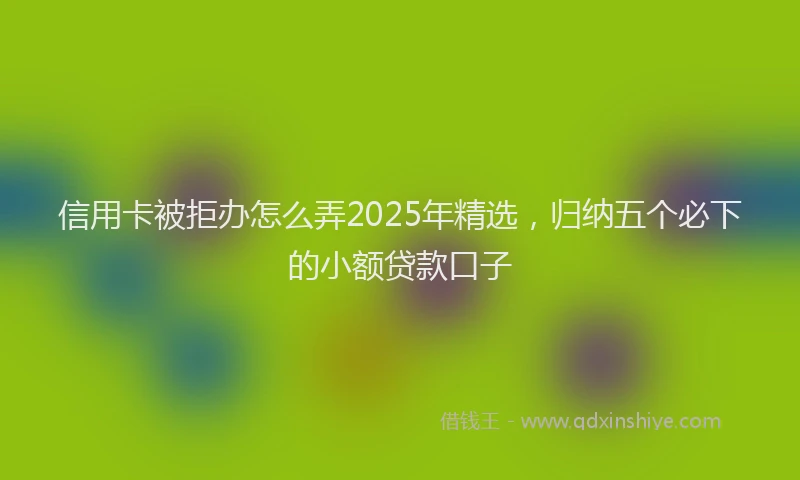 信用卡被拒办怎么弄2025年精选，归纳五个必下的小额贷款口子