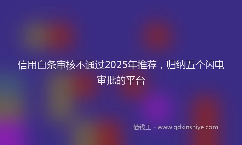 信用白条审核不通过2025年推荐，归纳五个闪电审批的平台
