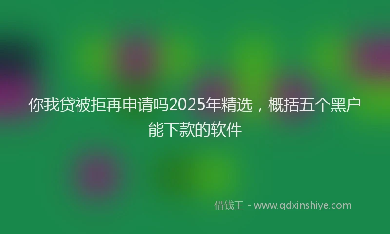你我贷被拒再申请吗2025年精选，概括五个黑户能下款的软件