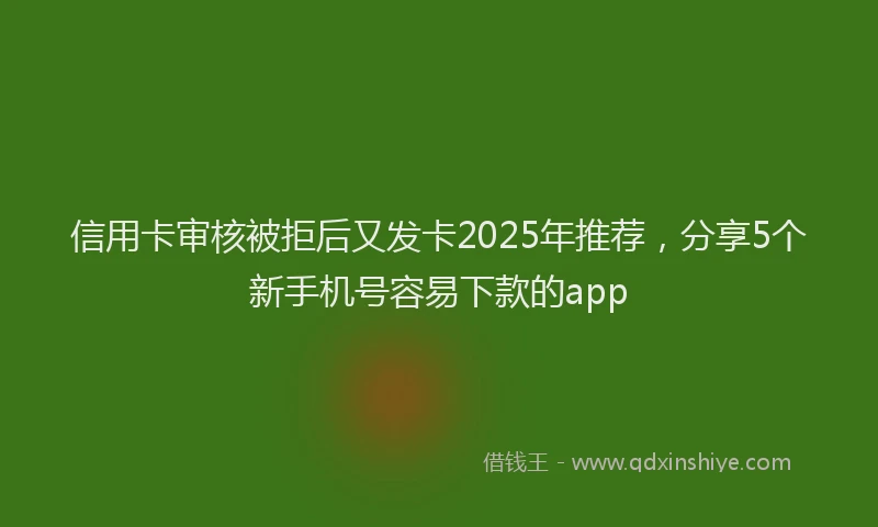 信用卡审核被拒后又发卡2025年推荐，分享5个新手机号容易下款的app