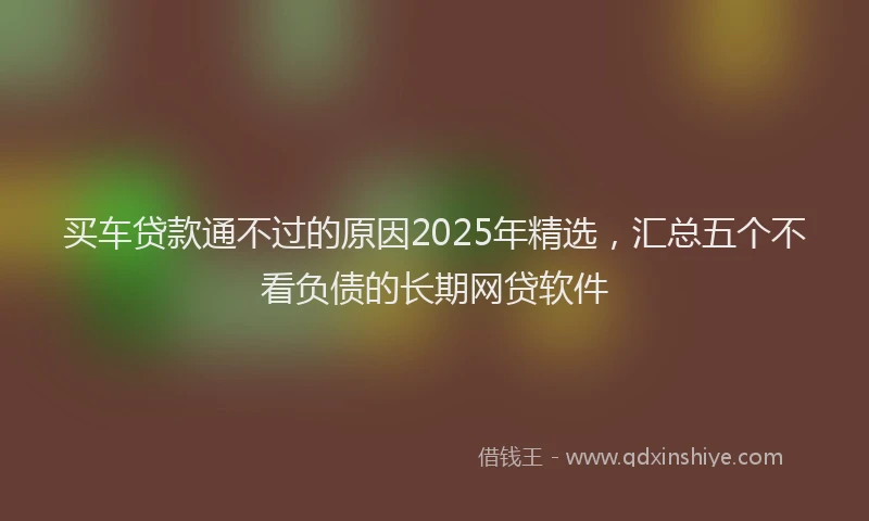 买车贷款通不过的原因2025年精选，汇总五个不看负债的长期网贷软件