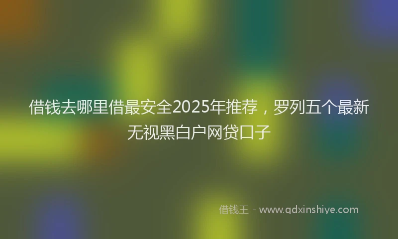 借钱去哪里借最安全2025年推荐，罗列五个最新无视黑白户网贷口子