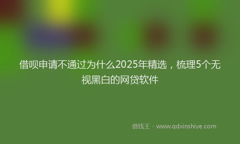借呗申请不通过为什么2025年精选，梳理5个无视黑白的网贷软件