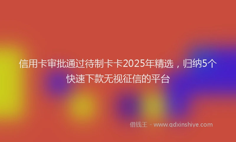 信用卡审批通过待制卡卡2025年精选，归纳5个快速下款无视征信的平台