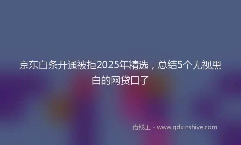 京东白条开通被拒2025年精选，总结5个无视黑白的网贷口子