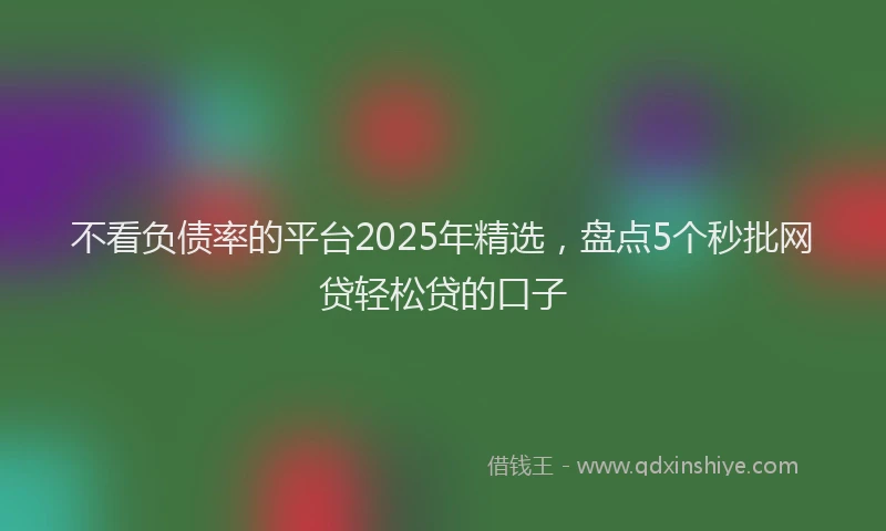 不看负债率的平台2025年精选，盘点5个秒批网贷轻松贷的口子