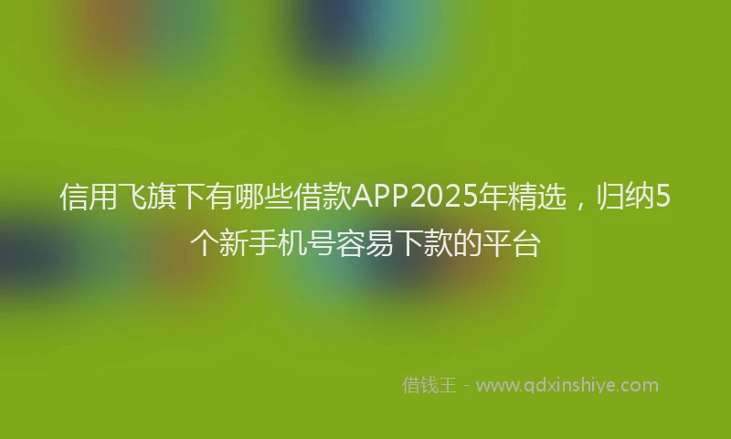信用飞旗下有哪些借款APP2025年精选，归纳5个新手机号容易下款的平台