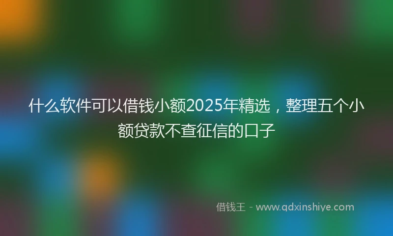 什么软件可以借钱小额2025年精选，整理五个小额贷款不查征信的口子