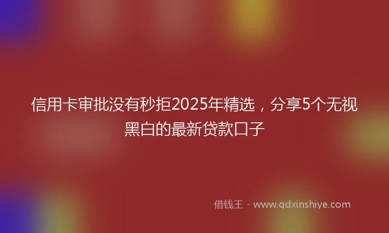 信用卡审批没有秒拒2025年精选，分享5个无视黑白的最新贷款口子