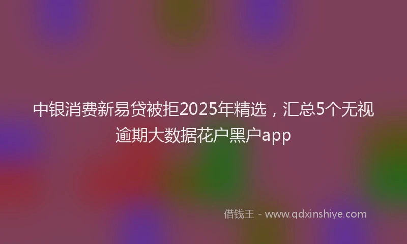 中银消费新易贷被拒2025年精选，汇总5个无视逾期大数据花户黑户app