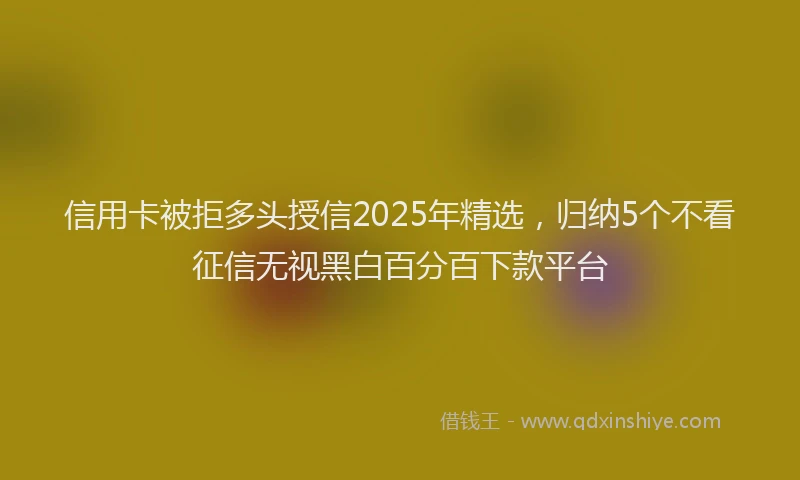 信用卡被拒多头授信2025年精选，归纳5个不看征信无视黑白百分百下款平台
