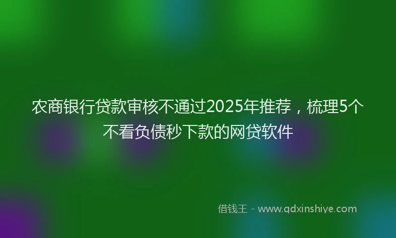 农商银行贷款审核不通过2025年推荐，梳理5个不看负债秒下款的网贷软件