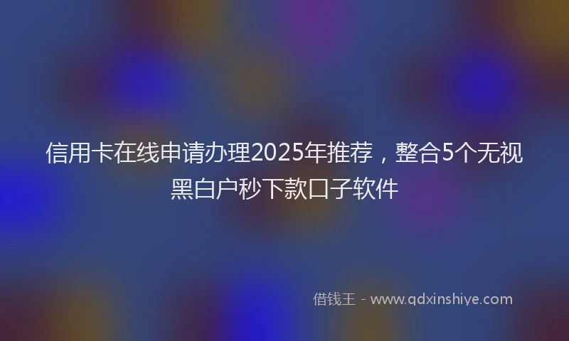 信用卡在线申请办理2025年推荐，整合5个无视黑白户秒下款口子软件