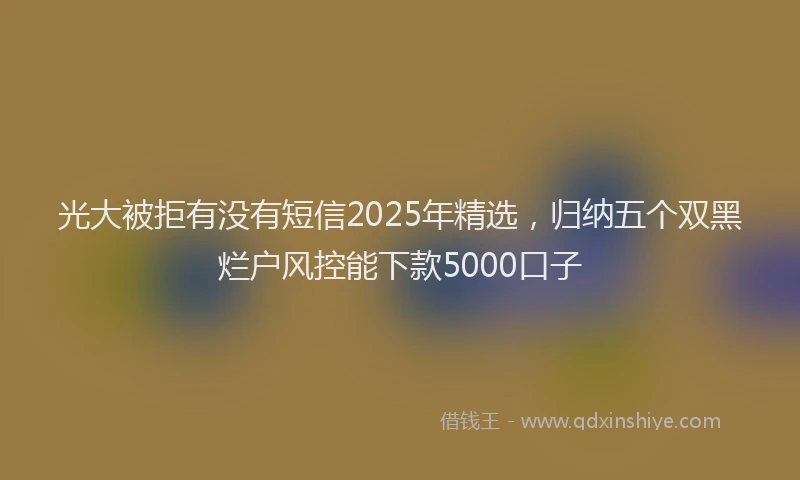 光大被拒有没有短信2025年精选，归纳五个双黑烂户风控能下款5000口子