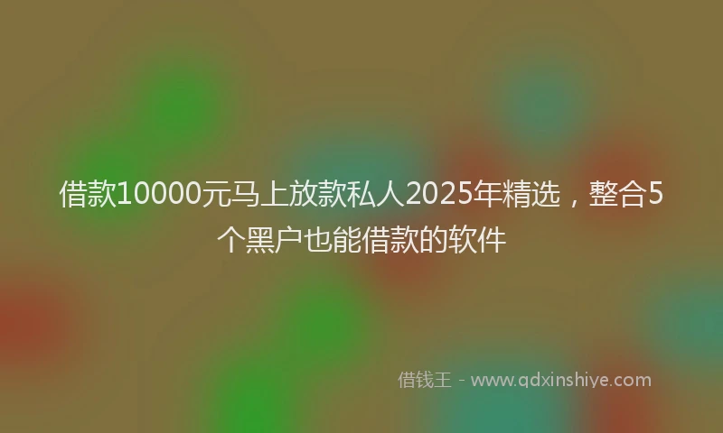 借款10000元马上放款私人2025年精选，整合5个黑户也能借款的软件