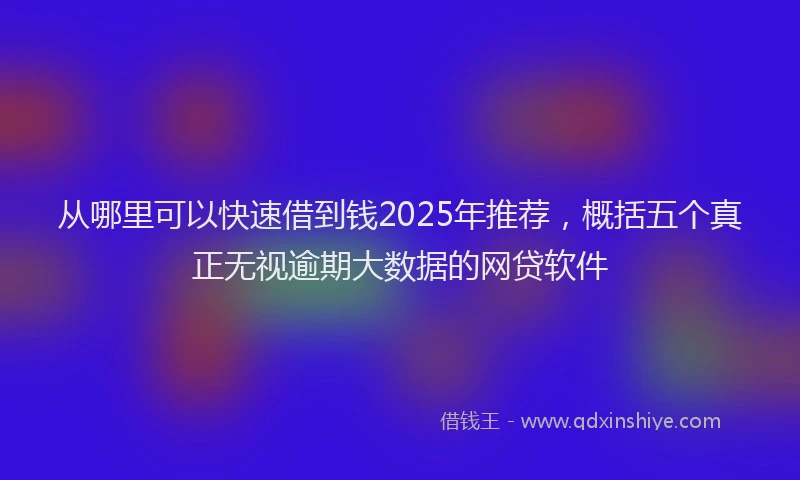 从哪里可以快速借到钱2025年推荐，概括五个真正无视逾期大数据的网贷软件