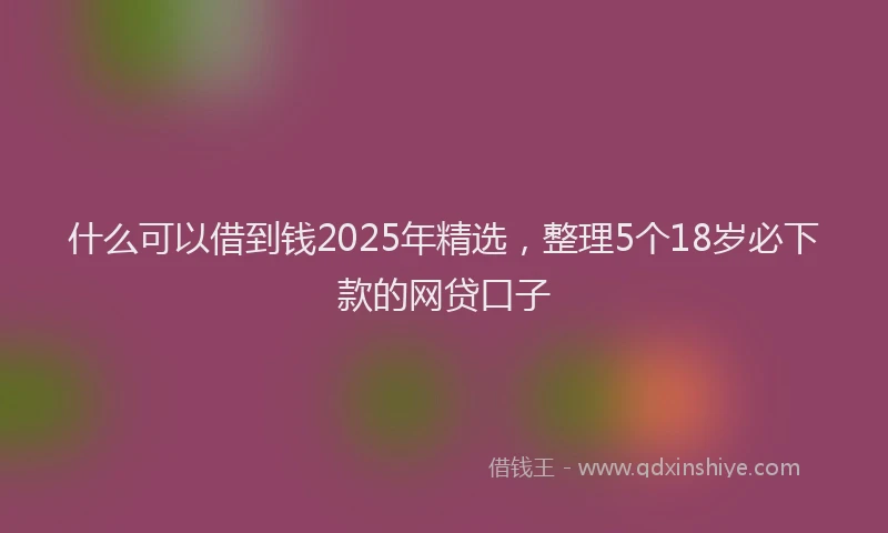 什么可以借到钱2025年精选，整理5个18岁必下款的网贷口子