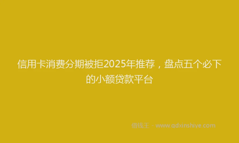 信用卡消费分期被拒2025年推荐，盘点五个必下的小额贷款平台