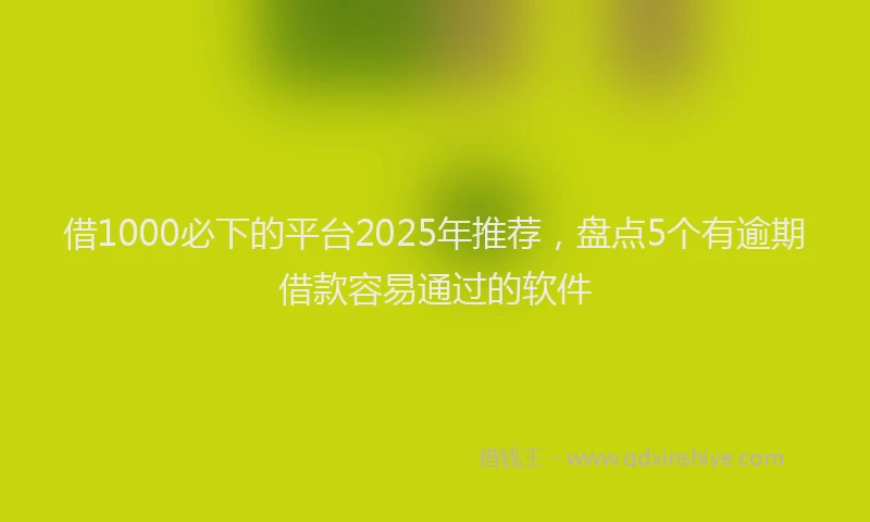 借1000必下的平台2025年推荐，盘点5个有逾期借款容易通过的软件