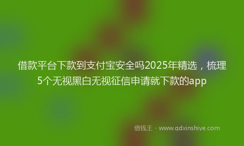 借款平台下款到支付宝安全吗2025年精选，梳理5个无视黑白无视征信申请就下款的app