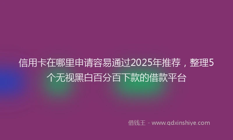 信用卡在哪里申请容易通过2025年推荐，整理5个无视黑白百分百下款的借款平台