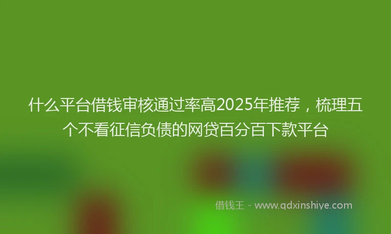 什么平台借钱审核通过率高2025年推荐，梳理五个不看征信负债的网贷百分百下款平台
