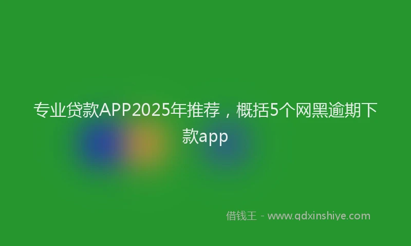 专业贷款APP2025年推荐，概括5个网黑逾期下款app