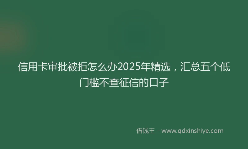 信用卡审批被拒怎么办2025年精选，汇总五个低门槛不查征信的口子