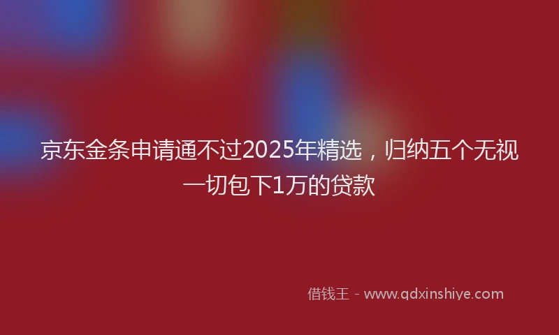 京东金条申请通不过2025年精选，归纳五个无视一切包下1万的贷款