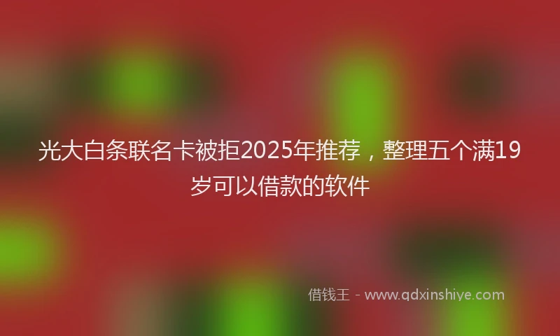 光大白条联名卡被拒2025年推荐，整理五个满19岁可以借款的软件
