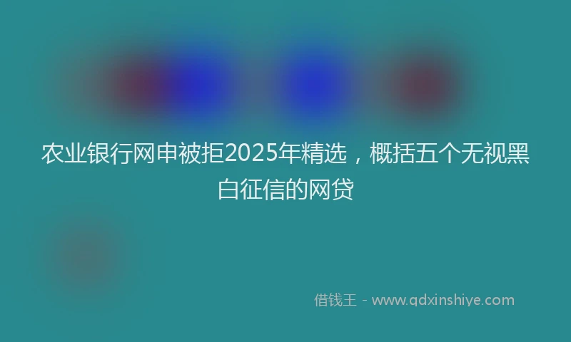 农业银行网申被拒2025年精选，概括五个无视黑白征信的网贷