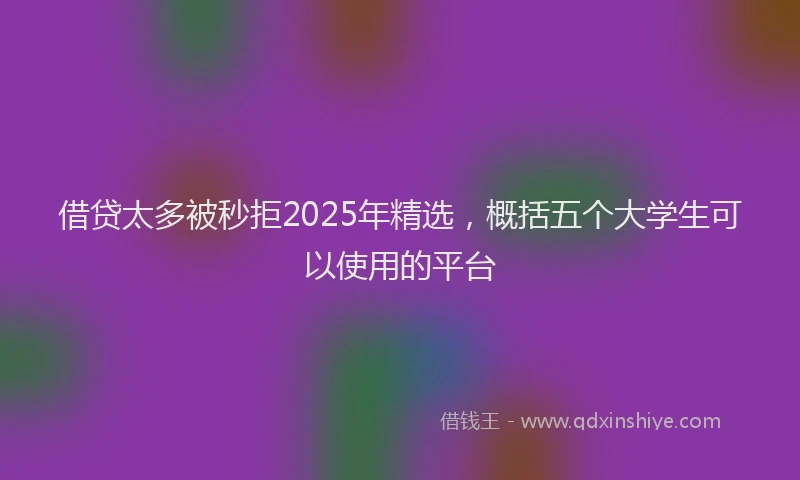借贷太多被秒拒2025年精选，概括五个大学生可以使用的平台