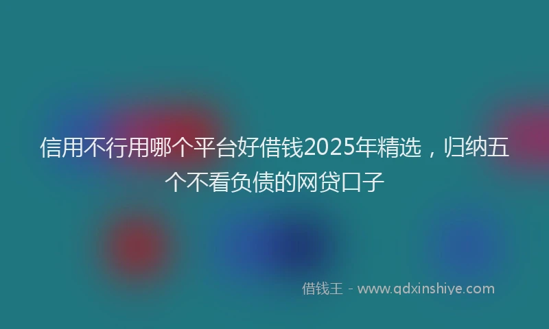 信用不行用哪个平台好借钱2025年精选，归纳五个不看负债的网贷口子