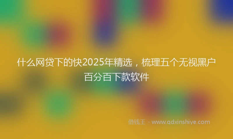 什么网贷下的快2025年精选，梳理五个无视黑户百分百下款软件