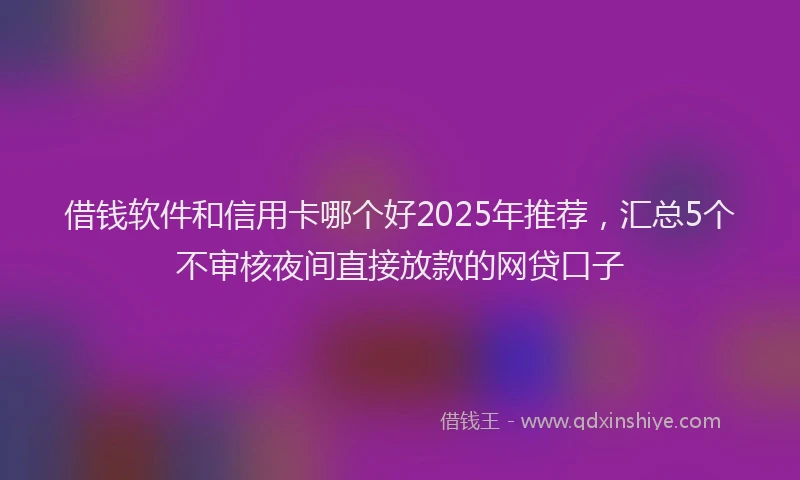 借钱软件和信用卡哪个好2025年推荐，汇总5个不审核夜间直接放款的网贷口子