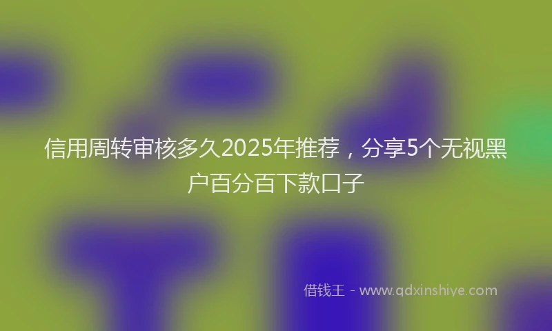 信用周转审核多久2025年推荐，分享5个无视黑户百分百下款口子