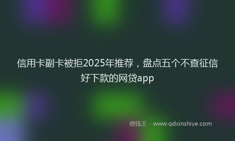 信用卡副卡被拒2025年推荐，盘点五个不查征信好下款的网贷app