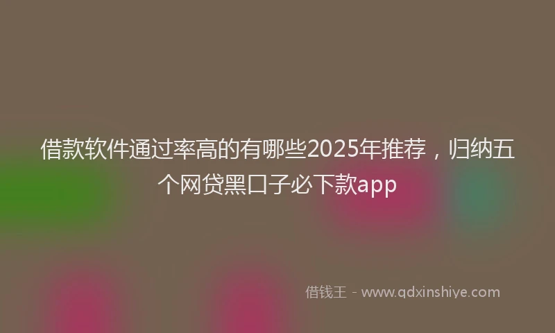 借款软件通过率高的有哪些2025年推荐，归纳五个网贷黑口子必下款app