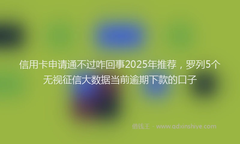 信用卡申请通不过咋回事2025年推荐，罗列5个无视征信大数据当前逾期下款的口子