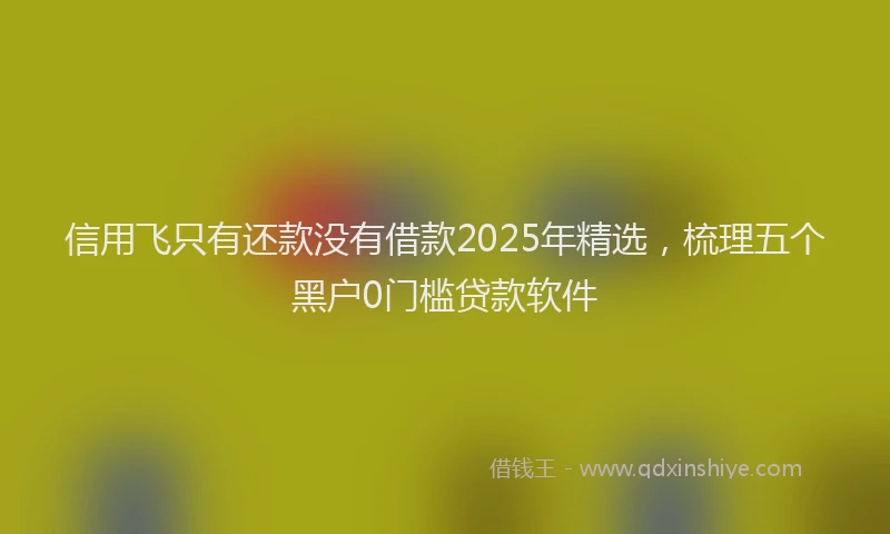 信用飞只有还款没有借款2025年精选，梳理五个黑户0门槛贷款软件
