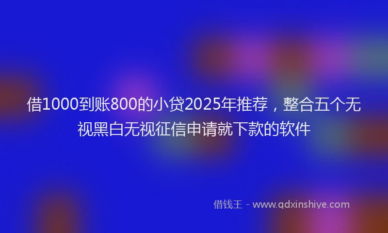 借1000到账800的小贷2025年推荐，整合五个无视黑白无视征信申请就下款的软件