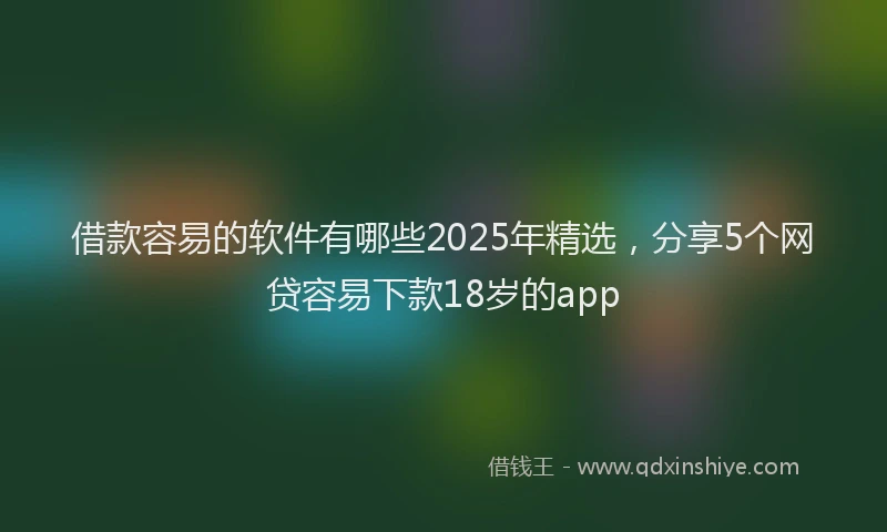 借款容易的软件有哪些2025年精选，分享5个网贷容易下款18岁的app