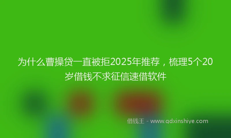 为什么曹操贷一直被拒2025年推荐，梳理5个20岁借钱不求征信速借软件