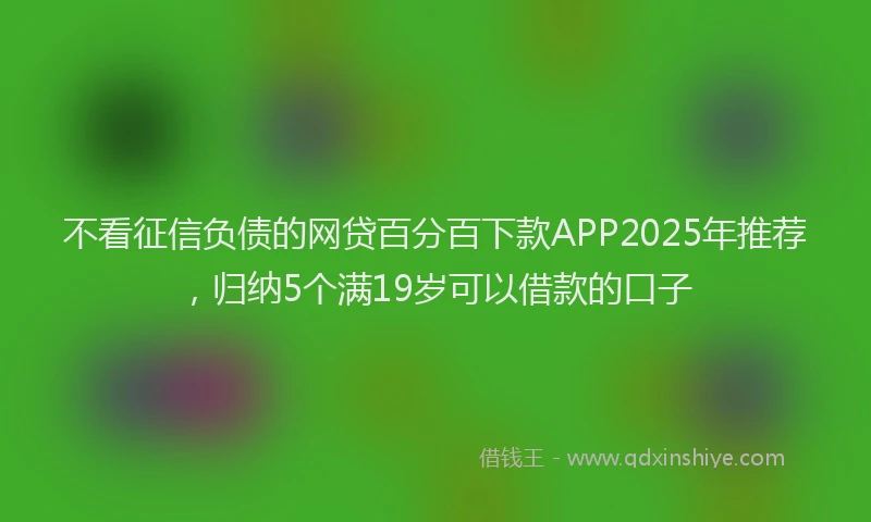 不看征信负债的网贷百分百下款APP2025年推荐，归纳5个满19岁可以借款的口子