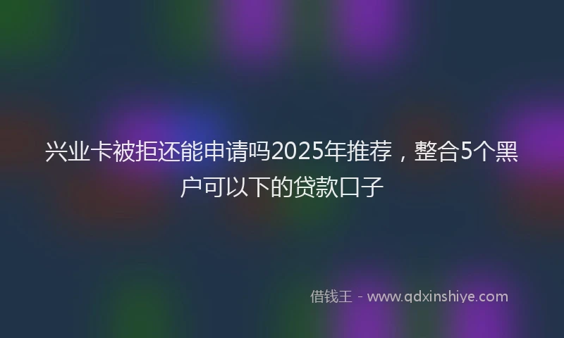 兴业卡被拒还能申请吗2025年推荐，整合5个黑户可以下的贷款口子