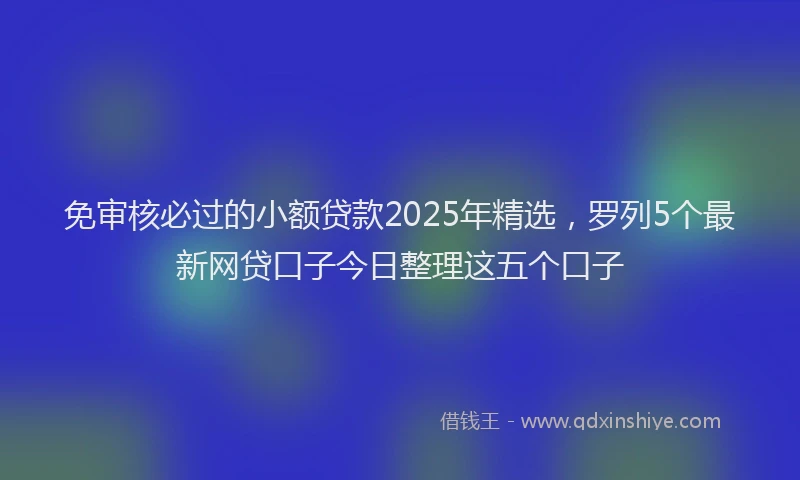 免审核必过的小额贷款2025年精选，罗列5个最新网贷口子今日整理这五个口子